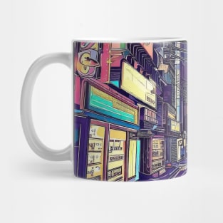 Anime japan street scene, urban, night view Mug